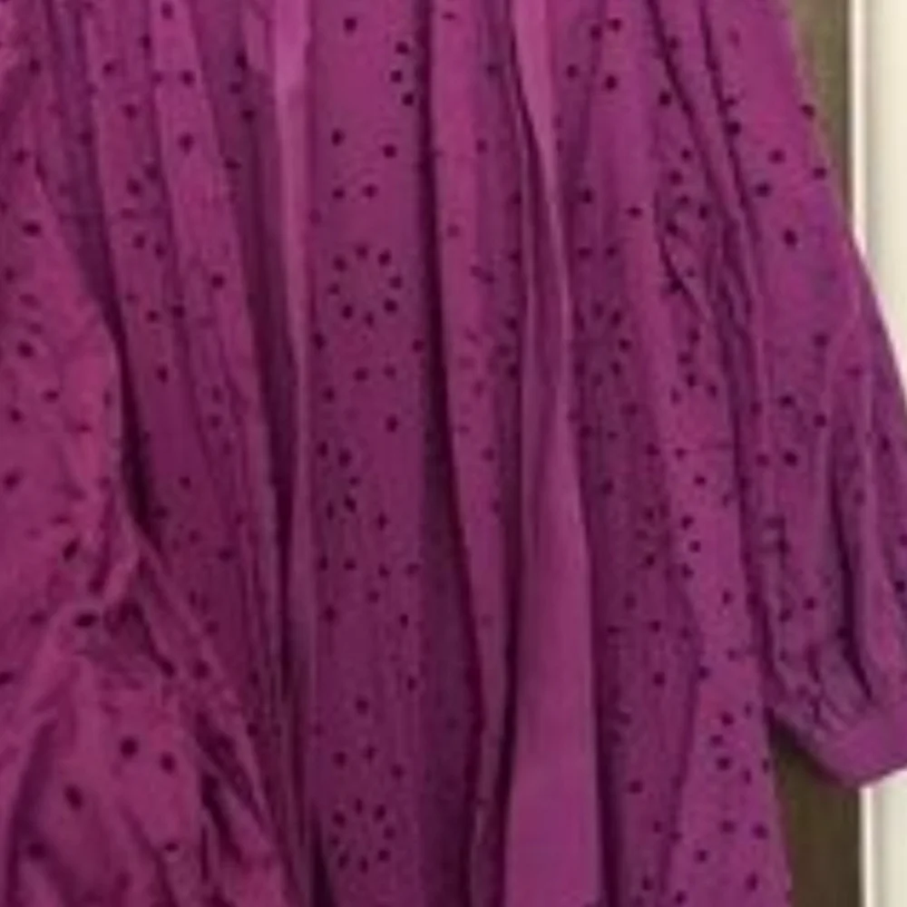 Vibrant Eyelet V-Neck Tie-Waist Dress - Picture 2 of 10
